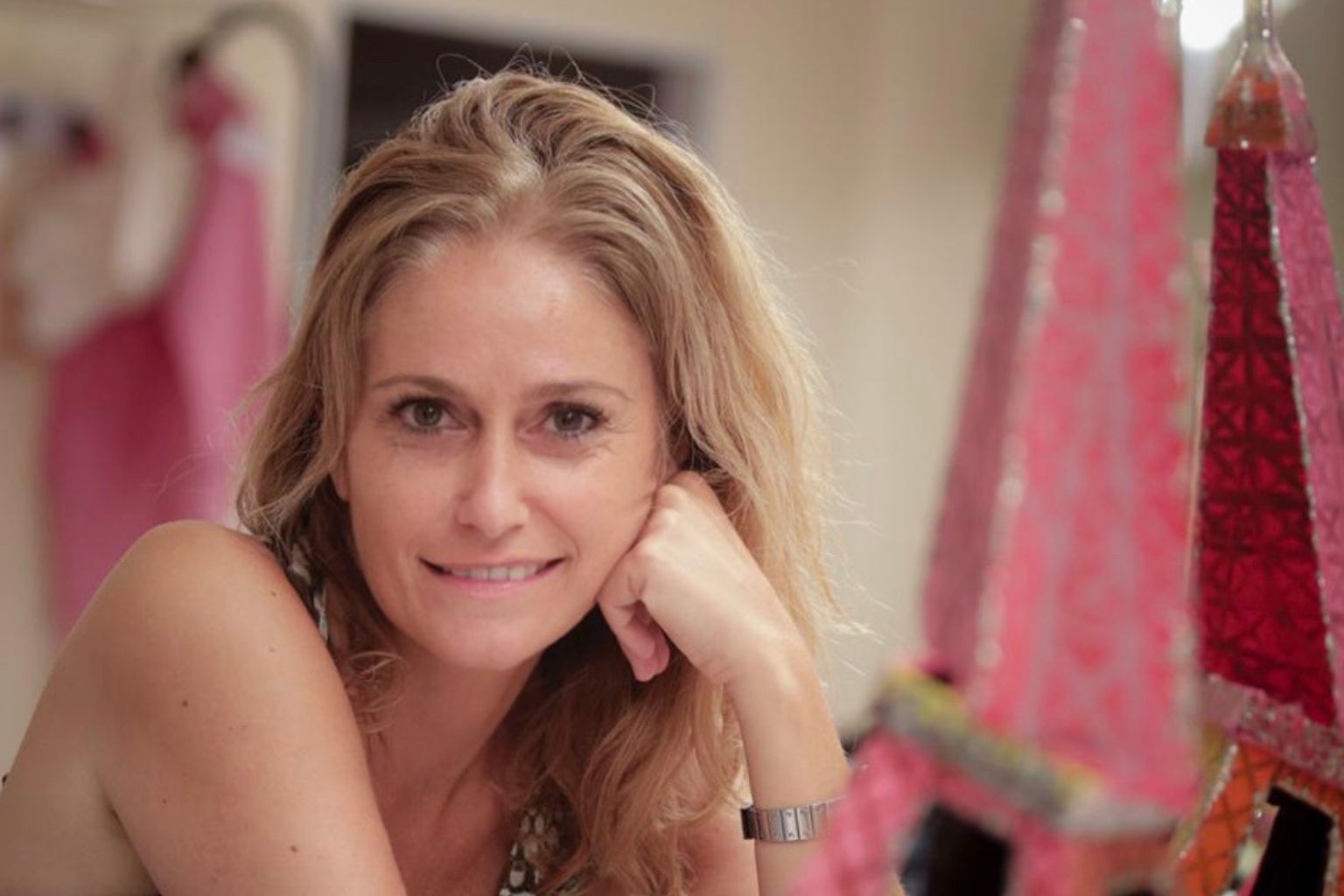 Alicia Súarez Hultón en una sala de vestuario