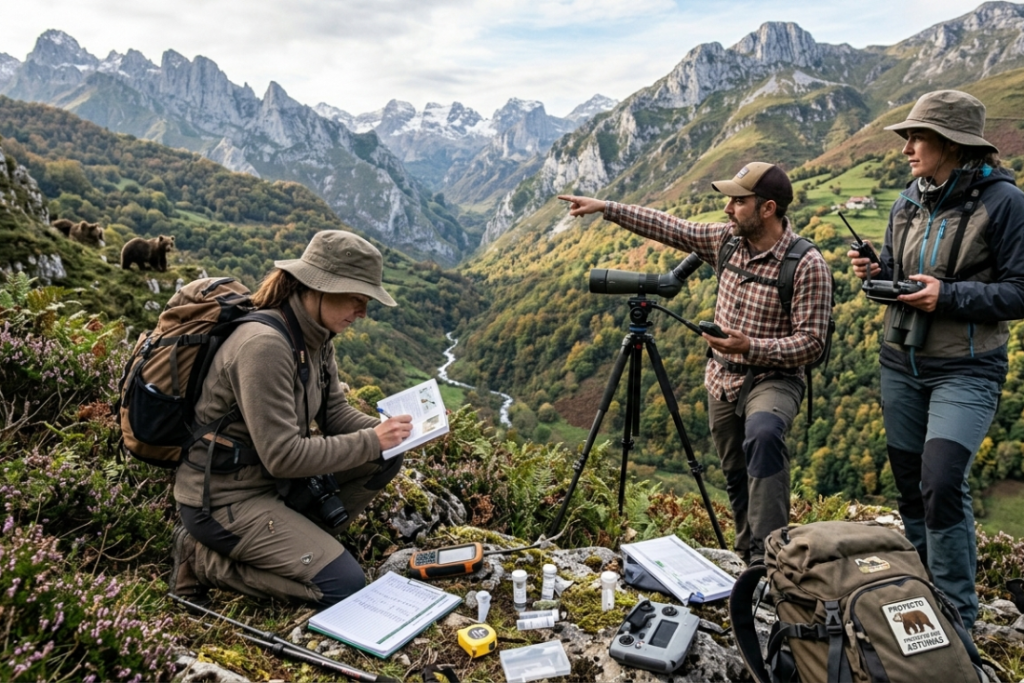 personas evaluando naturaleza asturiana