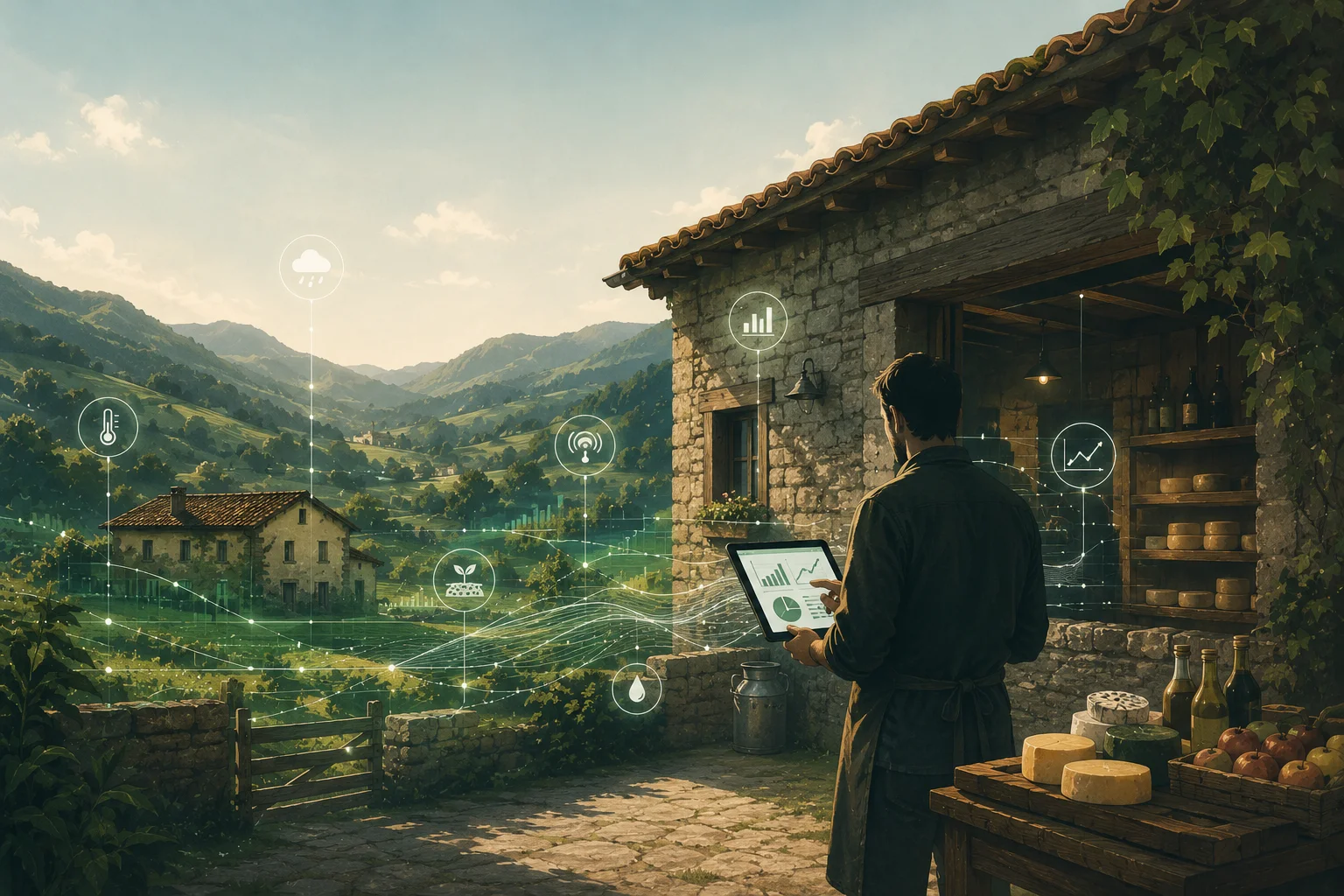 Entorno rural con Inteligencia Artificial en Asturias
