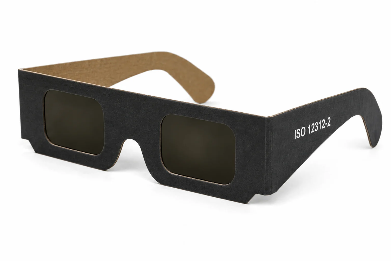 Gafas de cartón con filtro solar certificado ISO 12312-2 para la observación segura del eclipse solar en Asturias 2026