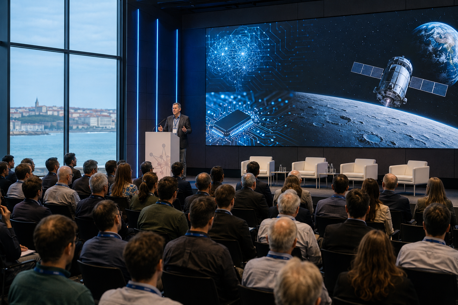 Expertos en inteligencia artificial y electrónica durante el congreso SAAEI 2026 en Gijón