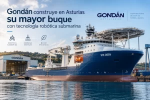 Gondán construye en Asturias su mayor buque con tecnología robótica submarina